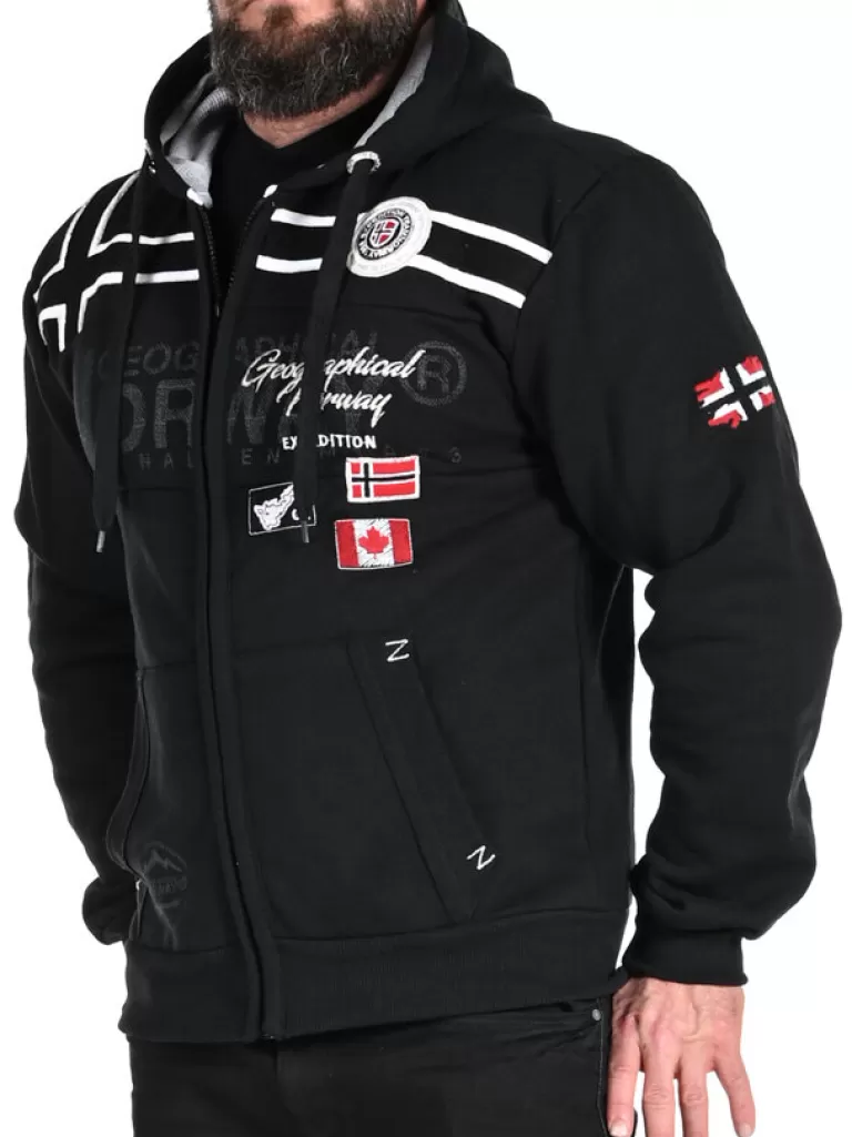 Garadock Geo Norway Zip Hoodie - Sort^Geographical Norway Cheap