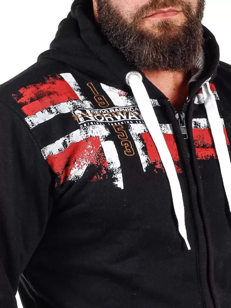 Genox Geo Norway Zip Hoodie - Sort^Geographical Norway Cheap
